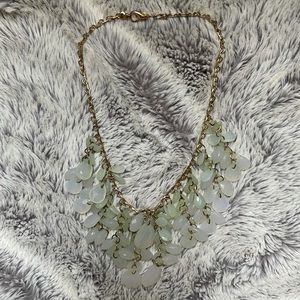 Opaque clear sea green statement necklace